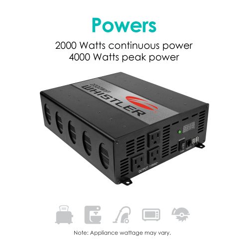  Whistler 2000 Watt Power Inverter 4000 Watt Peak Power