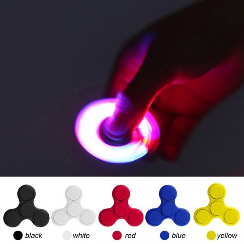  White LED Colorful Triangle Flash Hand Spinner For ADHD Plaything Spin Kids Toy