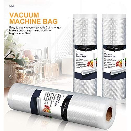  Vacuum Sealer Bags Rolls White Dolphin, 8” x 197 inches Food Saver 3 Rolls Sous Vide Cooking Commercial Grade Bag