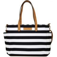 The Aquila (New Edition) Tote Bag by White Elm | Gray, Black or Navy Blue Stripes/Gray or Black Buffalo Check