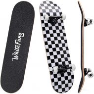 Skateboards for Beginners, Complete Skateboard 31 x 7.88, 7 Layer Canadian Maple Double Kick Concave Standard and Tricks Skateboards for Kids and Beginners