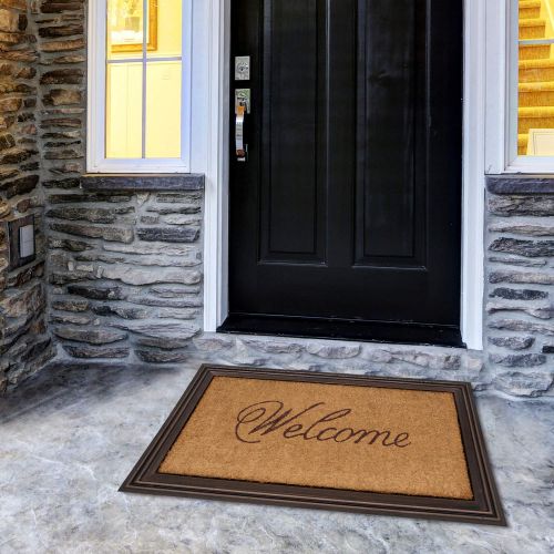  Whitehall Products 46001 Essex Coir Welcome Mat, Coir Mat, 24.5 x 36