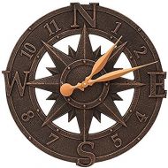 Whitehall 16-Inch Compass Rose Outdoor Wall Clock