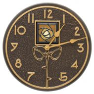 White Hall Products Whitehall Products Amber Dard Hunter Rose 12-in. IndoorOutdoor Wall Clock