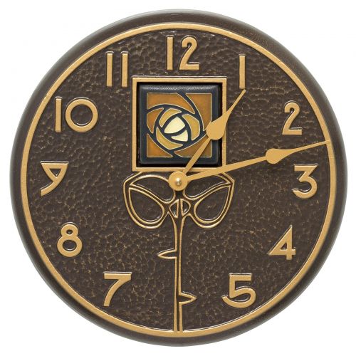  White Hall Products Whitehall Products Amber Dard Hunter Rose 12-in. IndoorOutdoor Wall Clock