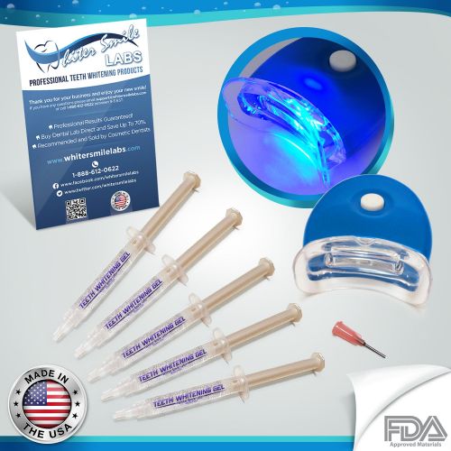  Whiter Smile Labs 38% Teeth Whitening Kit w/LED Light 5-XL Whitener Gels and 4 Bleaching Trays