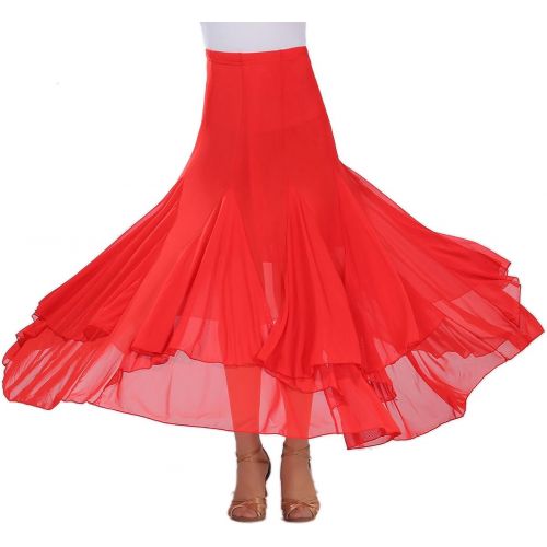  Whitewed Ladies Ballroom Waltz Halloween Dance Team Practice Costumes Skirts