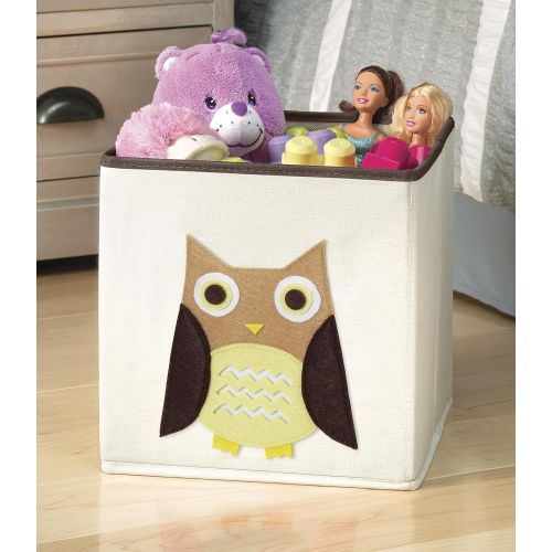  [아마존베스트]Whitmor Kids Canvas Collapsible Cube-Brown Owl