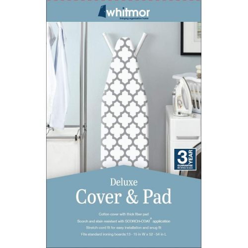  [아마존베스트]Whitmor Deluxe Ironing Board Cover and Pad - Medallion Gray
