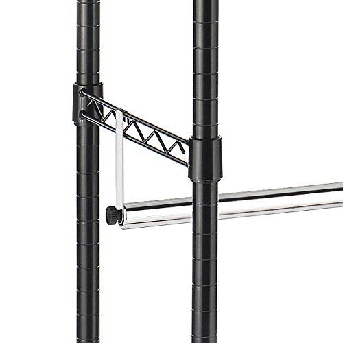  Whitmor Supreme Double Rod Garment Rack Rolling Clothes Organizer - Black with Chrome