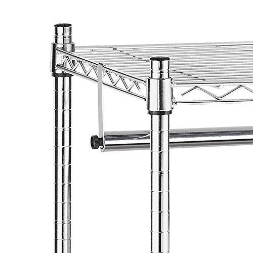  Whitmor Supreme Garment Rack - Double Shelf Rolling Clothes Organizer - Chrome