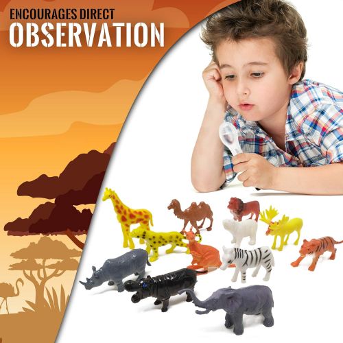 [아마존베스트]Kids Explorer Kit - Outdoor Binoculars , Animal Figurines , Hand Crank Flashlight , Safari Boonie Hat , Camping Gear , Magnifying Glass , Compass - Educational Toddler Toys for Kid