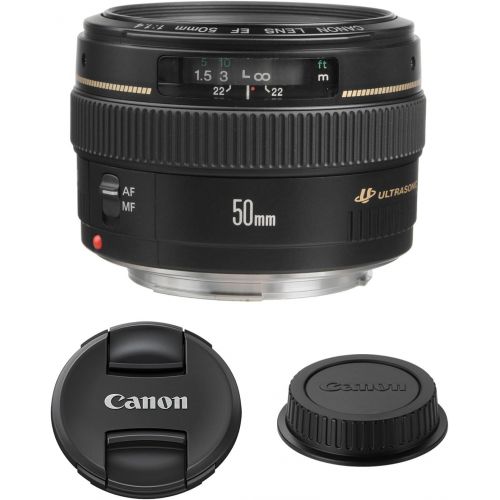  WhoIsCamera Canon EF 50mm F1.4 USM Lens + Advanced Accessory Kit - Canon Lens Bundle Includes EVERYTHING You Need to Get Started