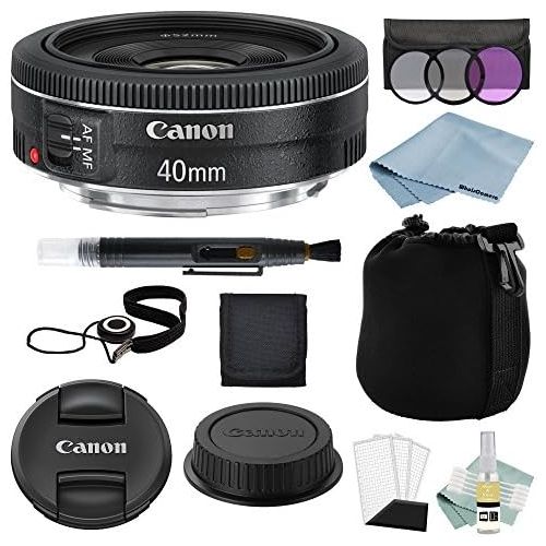  WhoIsCamera Canon EF 40mm f2.8 STM Lens + Advanced Accessory Kit - Canon Lens Bundle Includes EVERYTHING You Need to Get Started