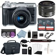 WhoIsCamera Canon EOS M6 Digital Camera (Silver) with EF-M 1545mm f/3.56.3 is STM Lens + Advanced Accessory Bundle - Includes to Get Started