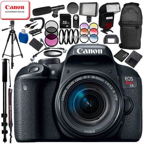  Wholesale Photo Canon EOS Rebel T7i DSLR Camera with 18-55mm Lens 24PC Accessory Bundle  Includes...