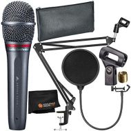 Wholesale Photo Audio-Technica AE-6100 Hyper-Cardioid Dynamic Handheld Microphone 4PC Bundle  Includes 6” Round Studio Microphone Pop Wind Shield with Stand Clip + Adjustable Boom Arm + MORE