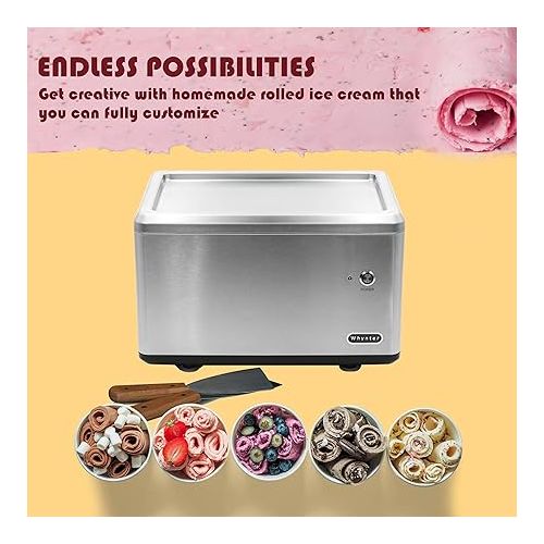  Whynter ICR-300SS 0.5-Quart Stainless Steel Rolled Ice Cream Maker with Compressor