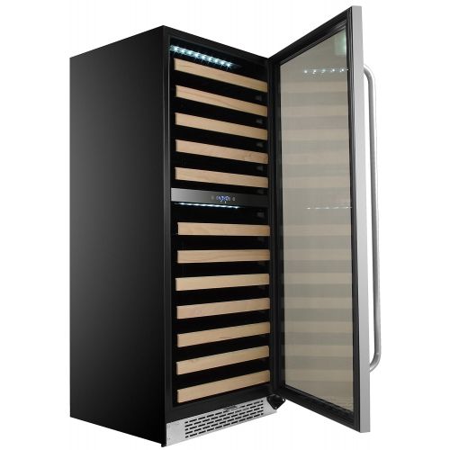  Whynter BWR-0922DZ 92 Built-in or Freestanding Stainless Steel Dual Zone Compressor Large Capacity Wine Refrigerator Rack for Open Bottles and LED Display, One Size, Black