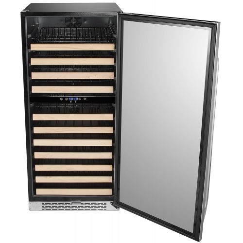  Whynter BWR-0922DZ 92 Built-in or Freestanding Stainless Steel Dual Zone Compressor Large Capacity Wine Refrigerator Rack for Open Bottles and LED Display, One Size, Black