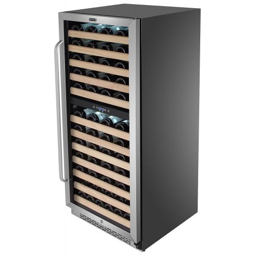  Whynter BWR-0922DZ 92 Built-in or Freestanding Stainless Steel Dual Zone Compressor Large Capacity Wine Refrigerator Rack for Open Bottles and LED Display, One Size, Black