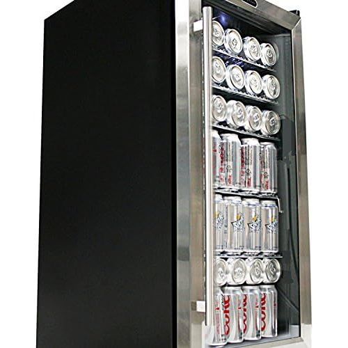 [아마존베스트]Whynter BR-130SB Beverage Refrigerator with Internal Fan, Black/Stainless Steel