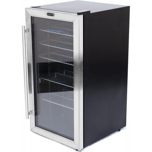  [아마존베스트]Whynter BR-130SB Beverage Refrigerator with Internal Fan, Black/Stainless Steel