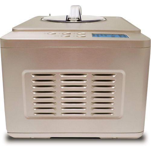  [아마존베스트]Whynter ICM-220CGY Automatic Ice Cream Maker 2 Quart Capacity Stainless Steel Bowl & Yogurt Function in Champagne Gold, with Built-in Compressor, no pre-freezing, LCD Digital Displ