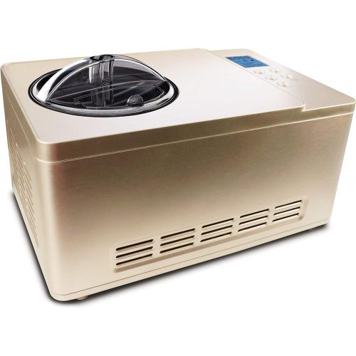  [아마존베스트]Whynter ICM-220CGY Automatic Ice Cream Maker 2 Quart Capacity Stainless Steel Bowl & Yogurt Function in Champagne Gold, with Built-in Compressor, no pre-freezing, LCD Digital Displ