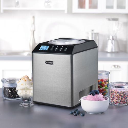  [아마존베스트]Whynter ICM-201SB Upright Automatic Ice Cream Maker 2 Quart Capacity Built-in Compressor, no pre-freezing, LCD Digital Display, Timer, Stainless Steel Mixing Bowl, 2.1