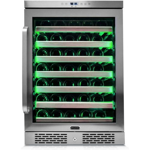  [아마존베스트]Whynter BWR-545XS Elite Spectrum Lightshow 54 Bottle Stainless Steel 24 inch Built Touch Controls and Lock Wine Refrigerator, One Size