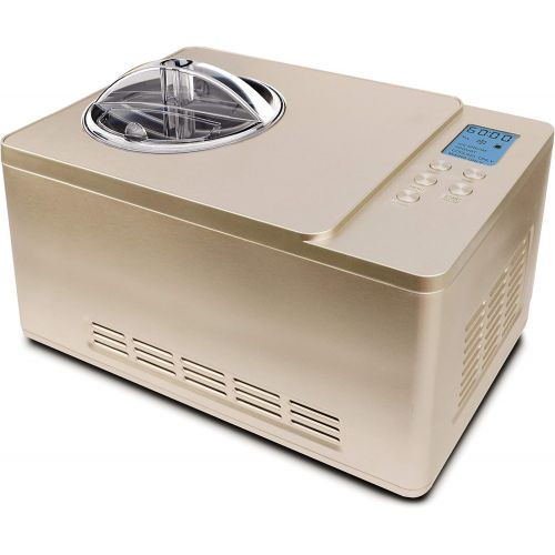  [아마존베스트]Whynter ICM-220CGY Automatic Ice Cream Maker 2 Quart Capacity Stainless Steel Bowl & Yogurt Function in Champagne Gold, with Built-in Compressor, no pre-freezing, LCD Digital Displ