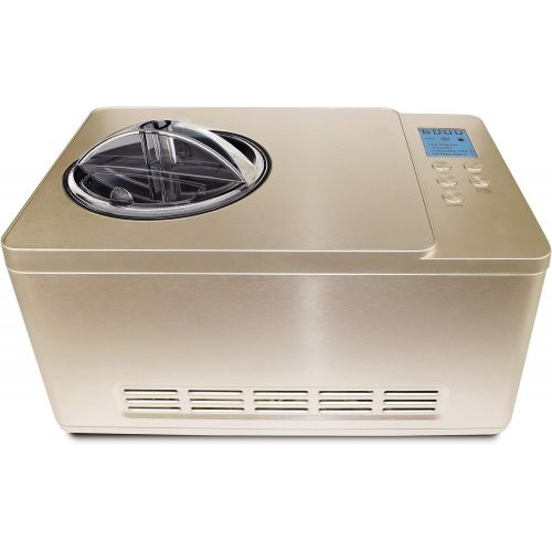  [아마존베스트]Whynter ICM-220CGY Automatic Ice Cream Maker 2 Quart Capacity Stainless Steel Bowl & Yogurt Function in Champagne Gold, with Built-in Compressor, no pre-freezing, LCD Digital Displ