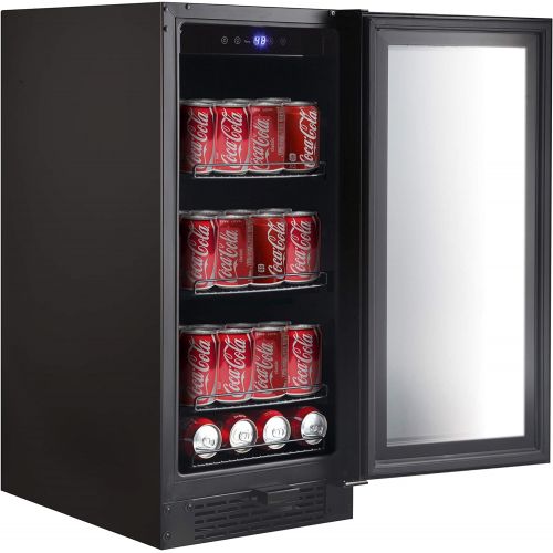  Whynter BBR-801BG Built-in Black Glass 80-can Capacity 3.4 cu ft Beverage Refrigerators One Size
