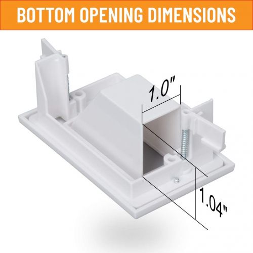  Wi4You Recessed Wall Plate 2 Pack Decotive Cable Wall Plate with Fly Mounting Wings Bottom Opening for Low Voltage Cable Pass Through WI1009-2