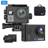 WiMiUS Action Cam 4K WiFi Action Kamera 40M Unterwasserkamera(2 Batterie, Transporttasche und kostenlose Accessoires)