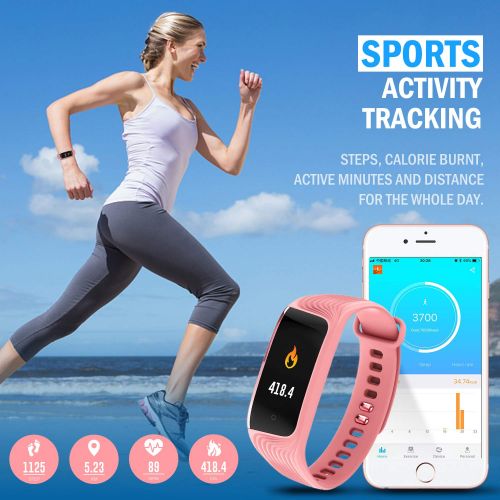  [아마존 핫딜]  [아마존핫딜]WiMiUS Fitness Armband, Fitness Tracker mit Pulsmesser,IP68 Wasserdicht Smartwatch, 0,96-Zoll Farbbildschirm Aktivitatstracker,Schrittzaehler Uhr Smart Watch Fitness Uhr fuer Damen