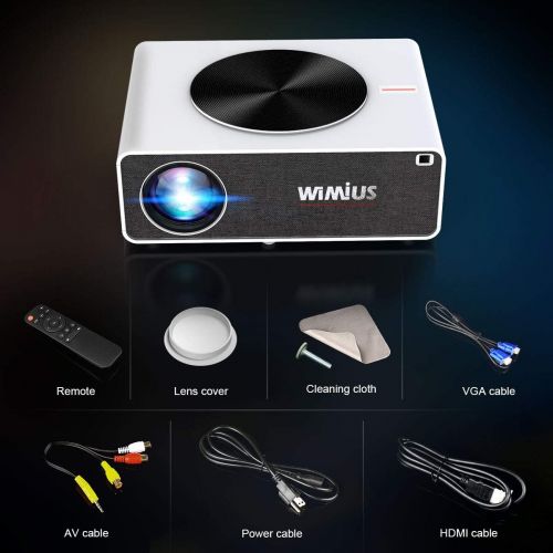  Projector, WiMiUS New P18 Native 1080P Projector 6500 Lumens Video Projector 1920x1080 Easy Use Indoor Projector Compatible with USB HDMI VGA AV for PC PS4 Fire TV Stick Chromecast