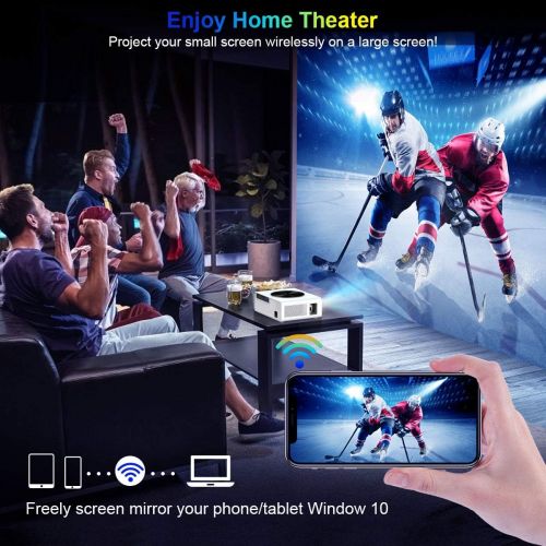  Projector, WiMiUS New P18 Native 1080P Projector 6500 Lumens Video Projector 1920x1080 Easy Use Indoor Projector Compatible with USB HDMI VGA AV for PC PS4 Fire TV Stick Chromecast