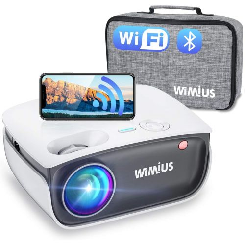  【Newest】 Wimius Mini Projector with WiFi and Bluetooth,1080P Full Hd Enhanced Suport,【220ainsi Brightness】,Portable Phone Movie Projector for Outdoor Use, Suit for Tv Stick/ PC/PS5