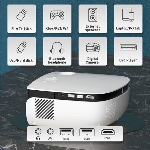  【Newest】 Wimius Mini Projector with WiFi and Bluetooth,1080P Full Hd Enhanced Suport,【220ainsi Brightness】,Portable Phone Movie Projector for Outdoor Use, Suit for Tv Stick/ PC/PS5