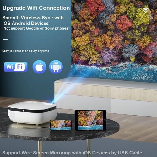  【Newest】 Wimius Mini Projector with WiFi and Bluetooth,1080P Full Hd Enhanced Suport,【220ainsi Brightness】,Portable Phone Movie Projector for Outdoor Use, Suit for Tv Stick/ PC/PS5