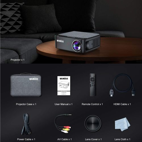  Projector, WiMiUS Upgrade 5G WiFi Bluetooth Projector Native 1920x1080 60Hz Outdoor Projector 4K Support 4P/4D Keystone, Zoom 500 Screen PPT Works with Fire TV Stick PC DVD PS5 Sma