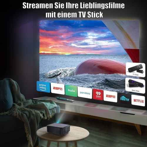  [아마존베스트]-Service-Informationen WiMiUS 7500 L Full HD 1080P WiFi Bluetooth Projector Support 4K Video, LED Home Cinema Video Projector 300 Inch Display, Compatible with Fire Stick, Laptop, iOS / Android Smartphon