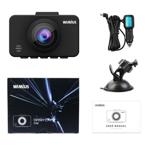  WiMiUS Dash cam 1080P Full HD Car DVR Dashboard Camera 2.45 LCD Screen 170°Wide Angle, G-Sensor, WDR, Parking Monitor, Loop Recording, Motion Detection