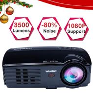 Projector, WiMiUS 3500 Lumens HD Video Projector with 200 Projection Size Home Theater Projector Support 1080P HDMI VGA AV USB TV Laptop Games and Smartphones with Longer Lifespan