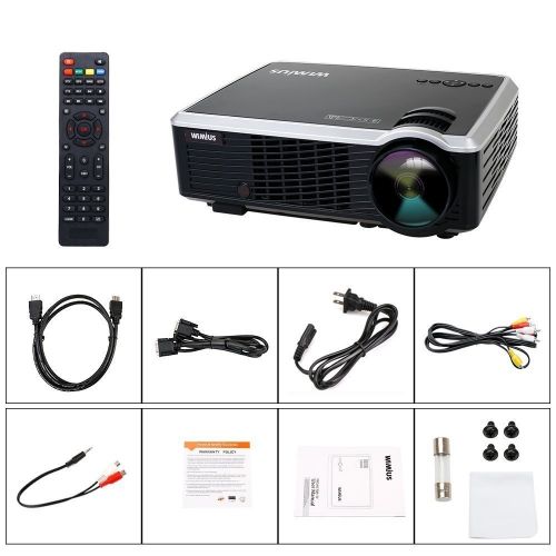  Projector, WiMiUS 3200 Lumens Portable Projector Support 1080P HDMI USB VGA AV, Multimedia Video Projector for TV Stick PC Laptop Xbox DVD iPhone Smartphone