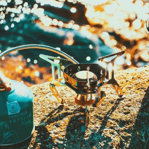  widesea Windproof Foldable Camping Stove Portable Backpacking Stoves with Piezo Ignition,3500W Gas Burner for Outdoor