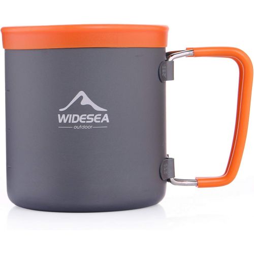  Widesea Camping Aluminum Cup Outdoor Coffee Mug Tourist Picnic Trekking Hiking with Foldable Handle