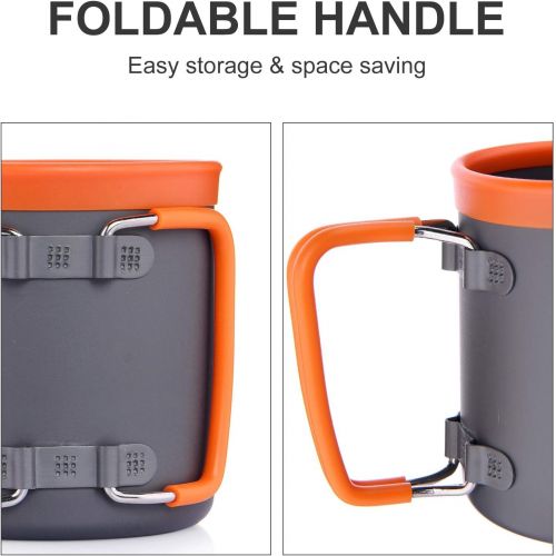  Widesea Camping Aluminum Cup Outdoor Coffee Mug Tourist Picnic Trekking Hiking with Foldable Handle